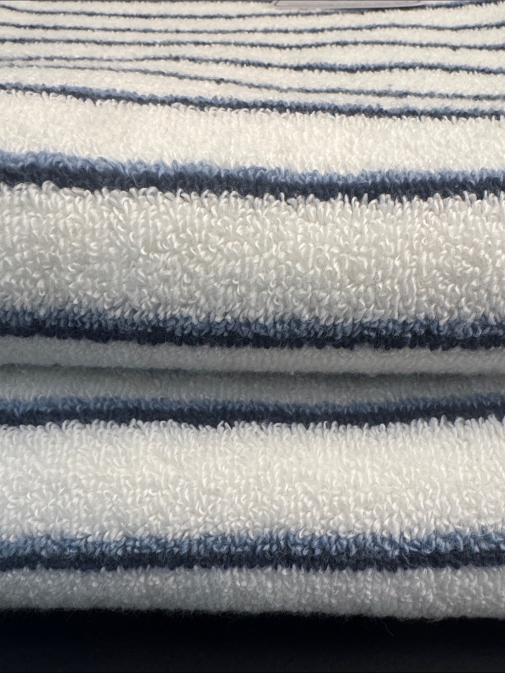 TRULY LOU Quick Dry Striped 8pc Zero Twist Cotton Bath Towel Set - Navy/White - Picture 10 of 11
